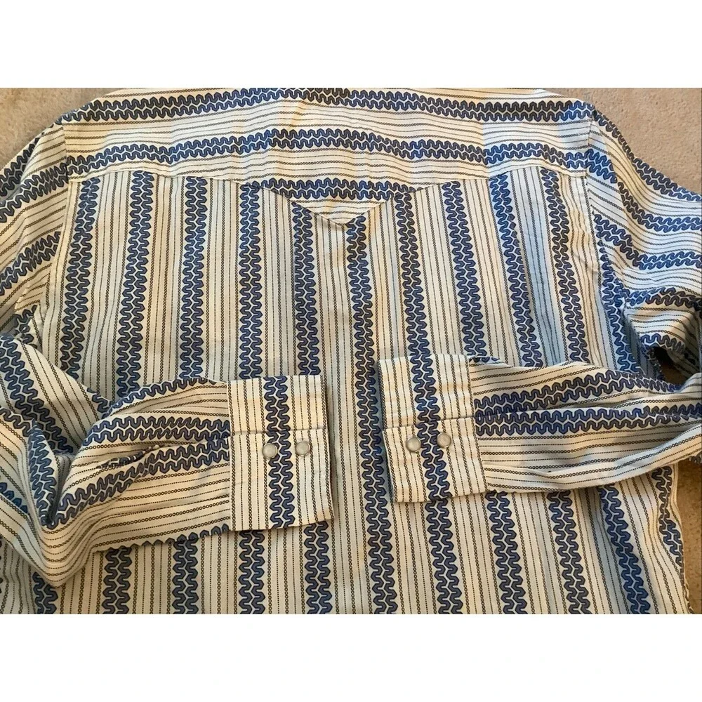 levis shirt pearl snap medium men striped western cowboy